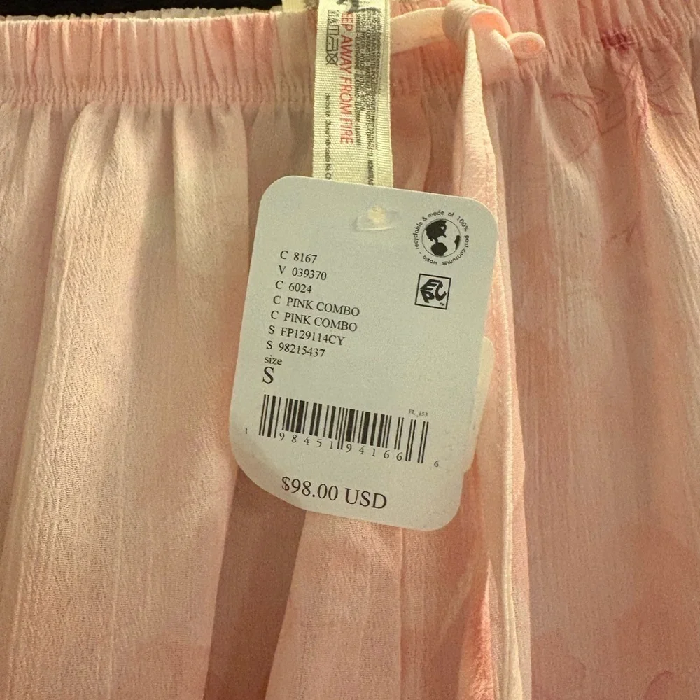 Free People Ready To Go Bloomer Pants Small Pink Combo NWT